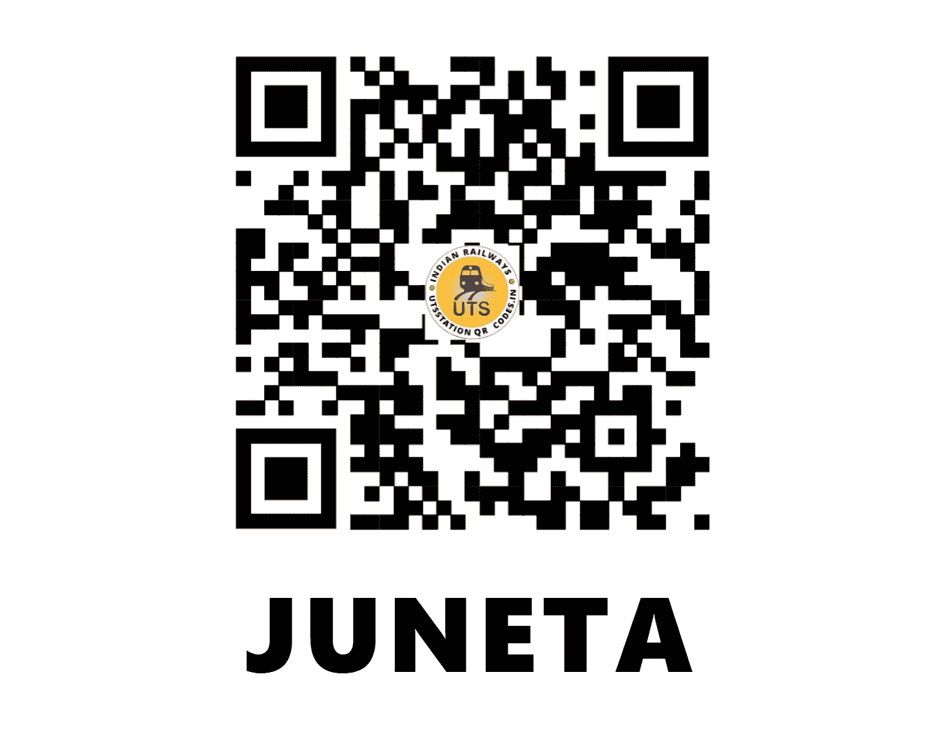 UTS QR Code for JUNETA - JHT - WC (MADHYA PRADESH)